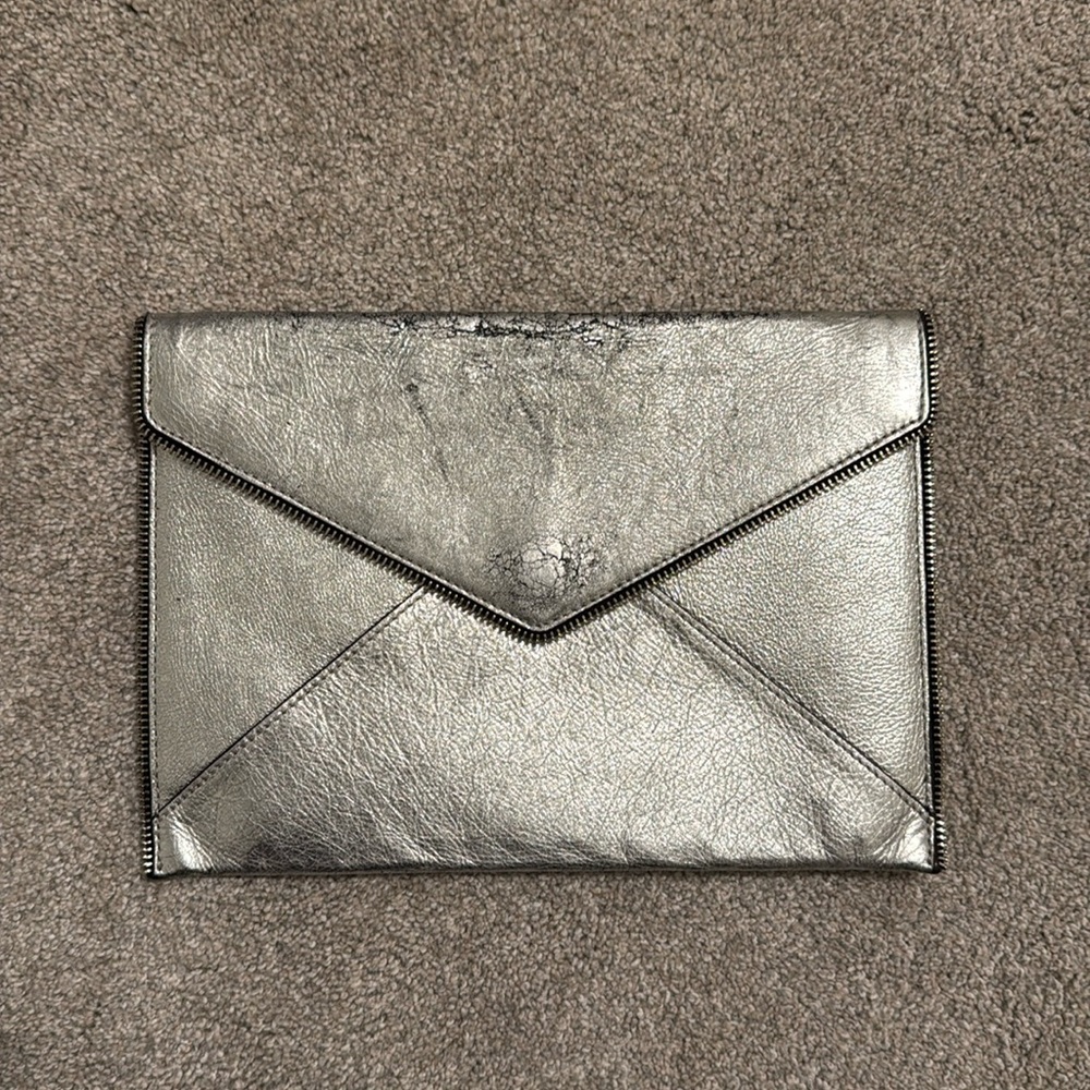 Rebecca Minkoff Silver Envelope Clutch